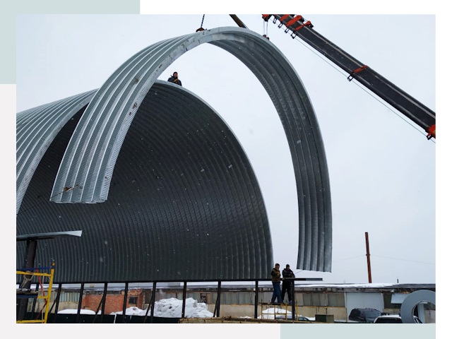 Полукруглые ангары в Острогожске